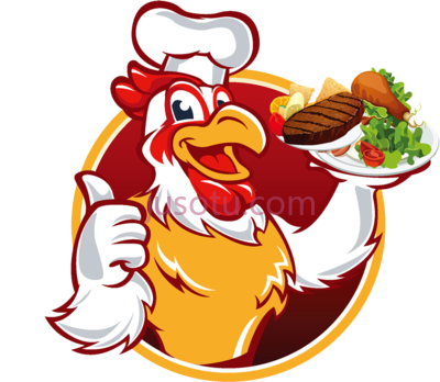 鸡厨师,cartoon chinese food chicken chef logo PNG