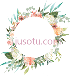 水彩花环PNG