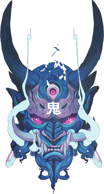 恶魔面具,demon japanese mask PNG