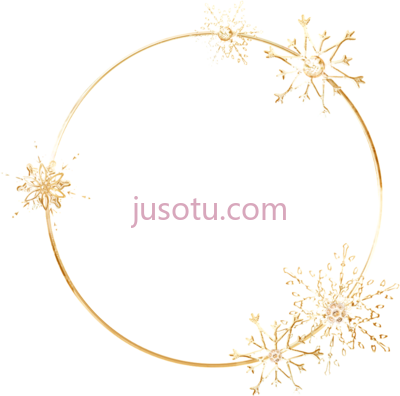 金色雪花边框装饰,gold snowflakes wreath frame border decor decoration day PNG