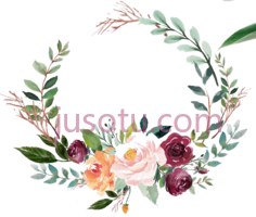 绿色水彩花环,flower PNG