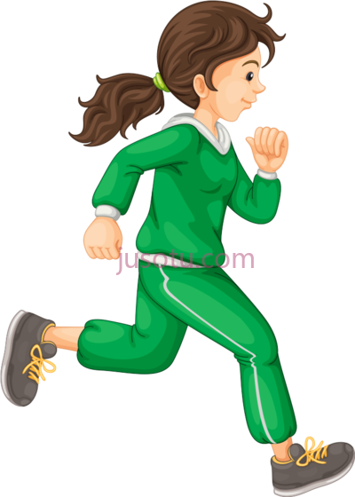 女孩跑步,running girl jogging PNG