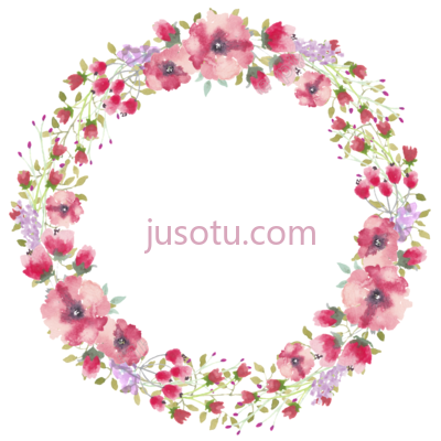 水彩花边框,watercolor border circle PNG