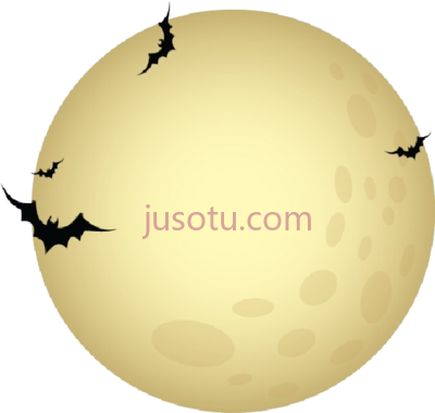 万圣节,moon bats halloween circle PNG
