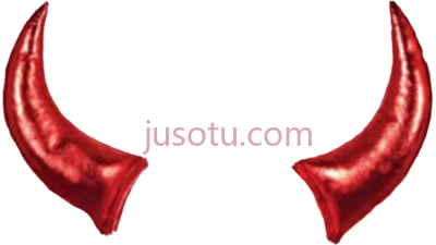 魔鬼红色角,devil horns red shiny realistic PNG