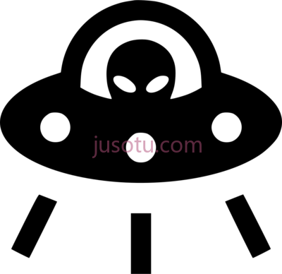 黑白不明飞行物,black white ufo space ship alien icon PNG