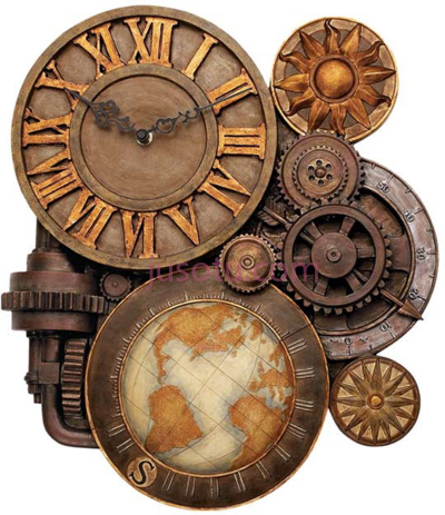 齿轮钟,steampunk gears clock PNG