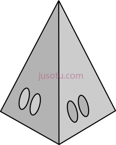 三角锥,pyramid triangle black white PNG