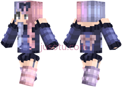 我的世界,girl skin bow PNG