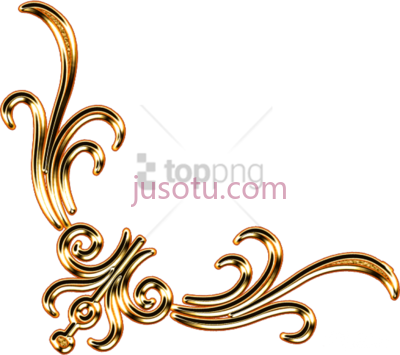 金角框,gold corner frame PNG