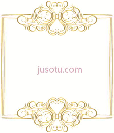 金色框架,gold elegant PNG