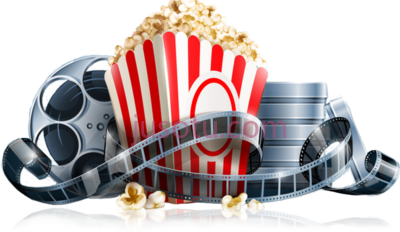 爆米花,popcorn movie strip PNG