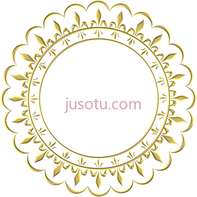 婚礼黄金圆边装饰圈,wedding gold round border decoration circle PNG