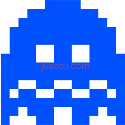 吃豆人深蓝鬼,pacman scared ghost dark blue PNG