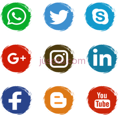 社交媒体,redes sociales logos facebook email icons PNG