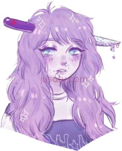 女孩,girl boychaaa knife purple blood cute pastel gore PNG