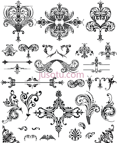 婚礼,retro style ornaments floral wedding lace PNG