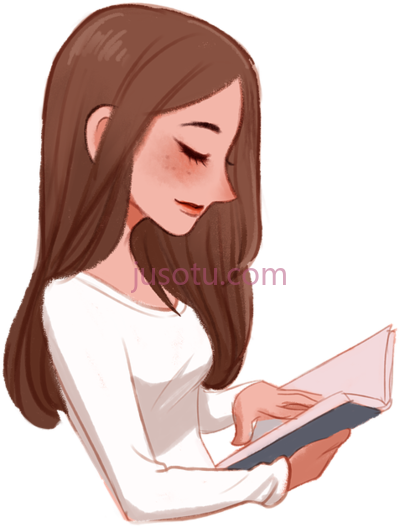 女孩读书,reading books PNG