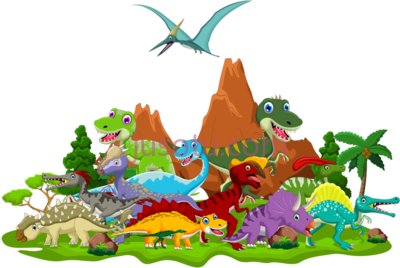 景观恐龙,dinosaur landscape cartoon PNG