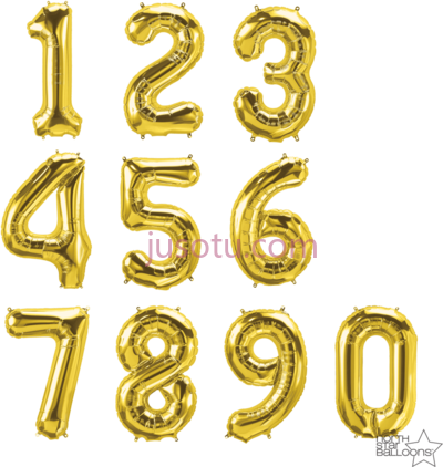 黄金气球数字,gold number PNG
