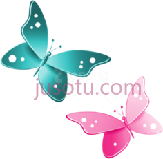 蓝色粉色蝴蝶PNG