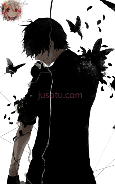 男孩,butterfly render and boy dark PNG