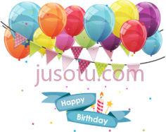 生日快乐气球横幅PNG