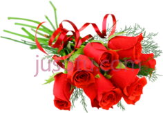 红玫瑰花束, PNG