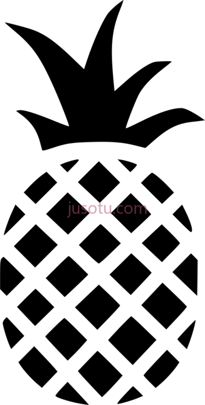 菠萝,pinapple black white nanas icon PNG