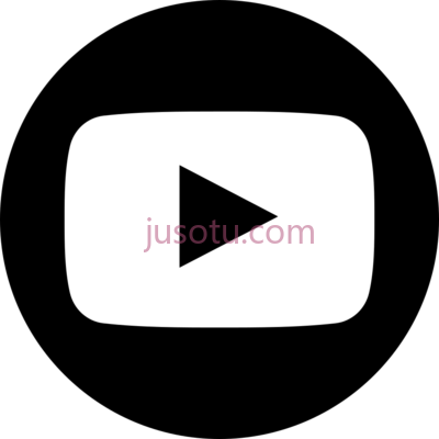 优兔黑白图标,black white icon webfonts youtube logo PNG