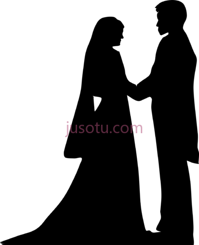 牵手婚礼夫妇,holding hands siluet wedding couple muslim PNG