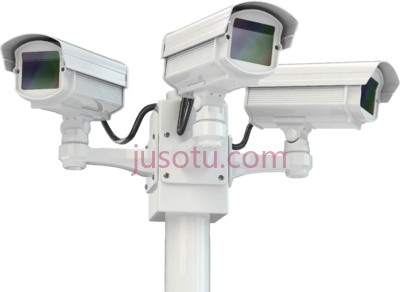 闭路电视摄像,cctv security camera pole PNG