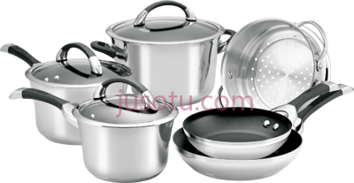 不锈钢炊具,circulon symmetry stainless steel 6 piece cookware set PNG