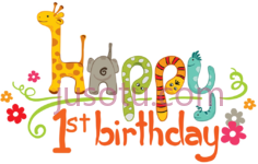 一岁生日快乐PNG