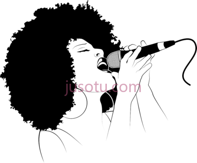 女人歌唱,black singing PNG