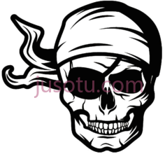 海盗头骨标志PNG