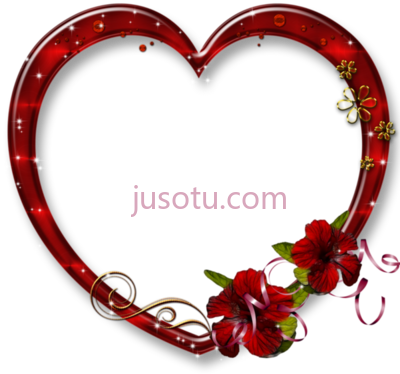 爱心,red clean heart gold love PNG