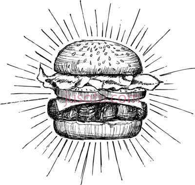 汉堡,your message burger PNG