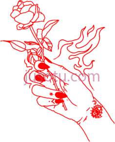 红花枝,手 PNG