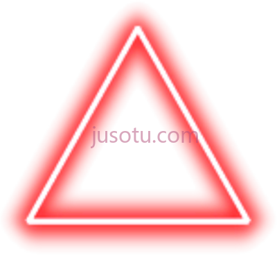 霓虹三角边框红灯,neon triangle border red light PNG
