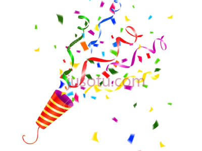 五彩纸屑派对,confetti party horn popper PNG