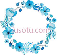 蓝色花圆圈PNG