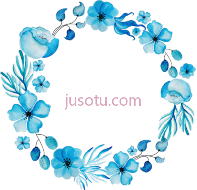 蓝色花圆圈,circle blue PNG