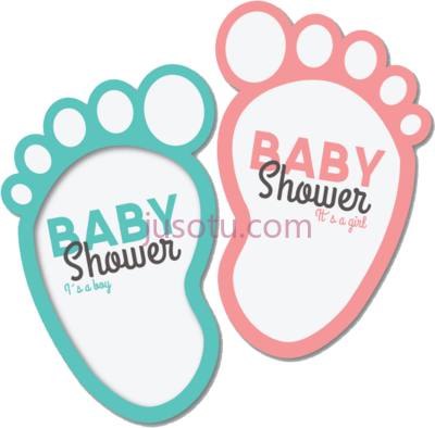 婴儿淋浴脚印,baby shower icons foot print PNG