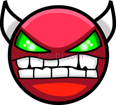 魔鬼脸,devil face geometry dash hard demon PNG