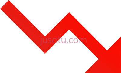 向下箭头,graph arrow going down PNG