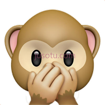 猴子不会说,monkey speak no evil emoji PNG