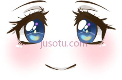 可爱的脸微笑女孩眼睛,cute face smile blush blue girl manga eyes PNG