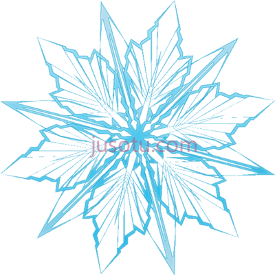 雪花,frozen snowflake light blue PNG