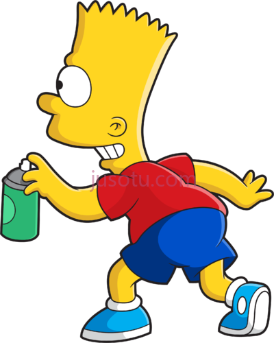 辛普森一家,bart simpson spray paint aerosol PNG